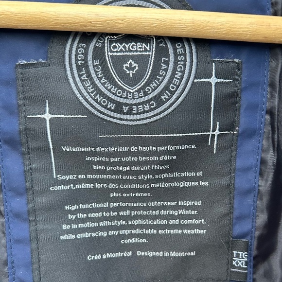 Oxygen Navy 3/4 length Parka, size XXL - Picture 9 of 13
